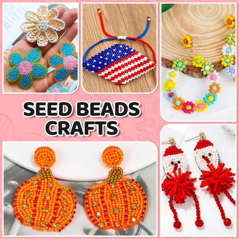 IOOLEEM Seed Beads, 10000+pcs 3mm Glass Seed Beads, Glass Beads for Jewelry Making, Seed Beads Kit, Seed Beads for Jewelry Making, Glass Beads for...