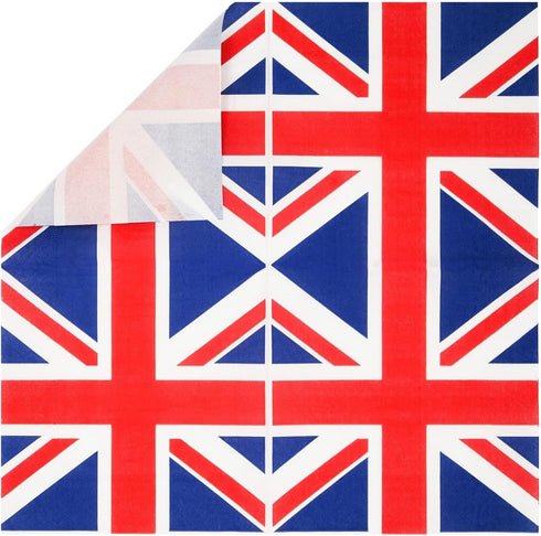 Juvale 100-Pack Union Jack Cocktail Napkins - 2-Ply Paper 6.5 x 6.5 in - Patriotic Union Jack Decor for UK Celebrations & London Party Decor - Bri...