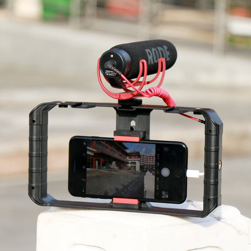 Ulanzi U Rig Pro Video Rig for iPhone, Phone Stabilizer Rig w Triple Cold Shoe Mount,Phone Tripod Mount for iPhone 16 15 14 13 12 11 Pro Max XS Ma...
