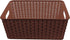 YBM Home Medium Plastic Rattan Storage Box Basket Organizer, Brown - 1 Pack...