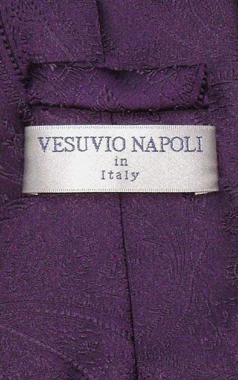 Vesuvio Napoli NeckTie DARK PURPLE Color Paisley Design Men's Neck Tie...