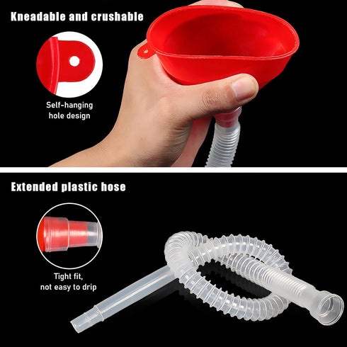 2 PCS Funnels for Automotive Use, Flexible Plastic Wide Mouth Funnel with Long Hose, Filling Funnel for Engine Oil Gas Fuel Water Fluid Liquid Tra...