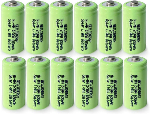 GEILIENERGY 12 PCS 2/3AA 1.2V 650mAh Ni-MH Rechargeable Batteries for High Power Static Applications Electric Mopeds, Meters, RC Devices, Electric...