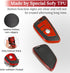 for BMW Keychain with Leather Keychain, Advanced Blade Shape Soft TPU Surface Grain Car Key Case for New BMW Smart Key (Red B)...