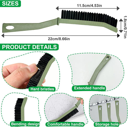Hard Bristled Crevice Cleaning Brush - 3Pcs Crevice Cleaning Brush,Gap Cleaning Tool,Grout Brush for Households, Kitchens, Sinks, Bathrooms, Windo...