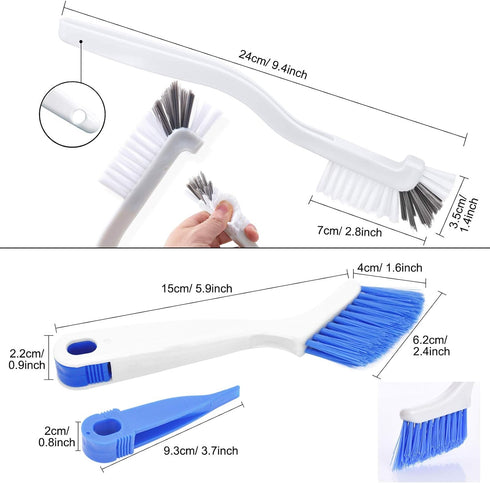 2 Pcs Cleaning Brush Small Scrub Brush for Cleaning Sink Scrub Brush with Handle, Bathroom Kitchen Edge Corner Grout Cleaning Brushes for Househol...