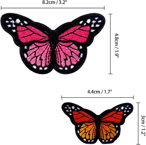 AUGSUN 40pcs Butterfly Iron on Patches, 2 Size Embroidered Sew Applique Repair Patch...