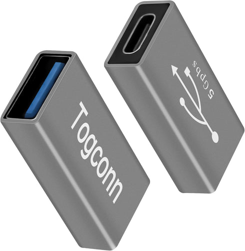 USB C to USB 3.0 Adapter (2 Pack),USB Type-C (Female) to USB A (Female) Coupler Convert,Bi-Directional High Speed USB Extension Connector Support ...