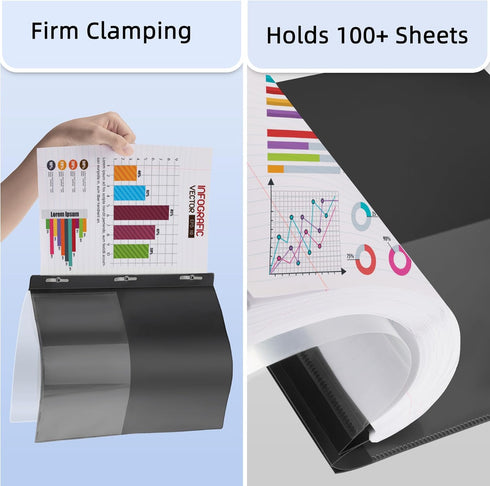 HAUTOCO 5 Pack Plastic Report Covers with 3 Prongs Fasteners Clear Front Resume Portfolio Folder for 8.5x11 Letter Size Paper, Presentation Docume...