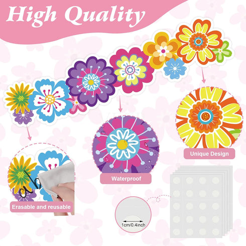 Spring Bulletin Board Border,Spring Borders for Bulletin Board Decorations,Spring Bulletin Board Decorations for Classroom with 200 Glue Point Dot...