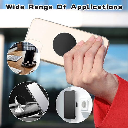 10PCS Phone Metal Plates for Magnetic Car Phone Holders, Mobile Phone Metal Plate Replacement Strong Self-Adhesive Phone Metal Magnet Stickers for...