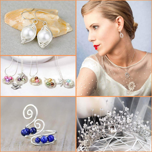 22 Gauge Jewelry Wire, Anezus Craft Wire Tarnish Resistant Copper Beading Wire for Jewelry Making Supplies and Crafting (Silver, 49 Yards/45 Meter...