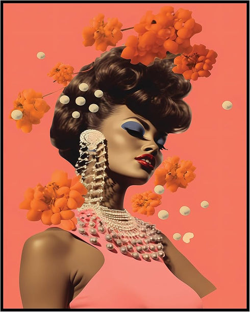 Posterizer 1 pcs-vintage African American woman-pink collage-Afro-American Art Collection-Abstract & Modern Art-Gift for Art Lovers-Gifts for Wome...