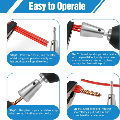 Wire Twister Tool for Drill, 2024 Upgrades Wire Nut Twister for Drill Profession Electricians Tool, 6MM Hex Shank Cable Wire Twisting Tool Wire Tw...