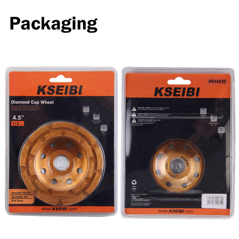 KSEIBI 644025 Diamond Concrete Grinding Wheel 4 inch for Polishing and Cleaning Stone Concrete Surface, Cement, Marble, Rock, Granite, and Thinset...