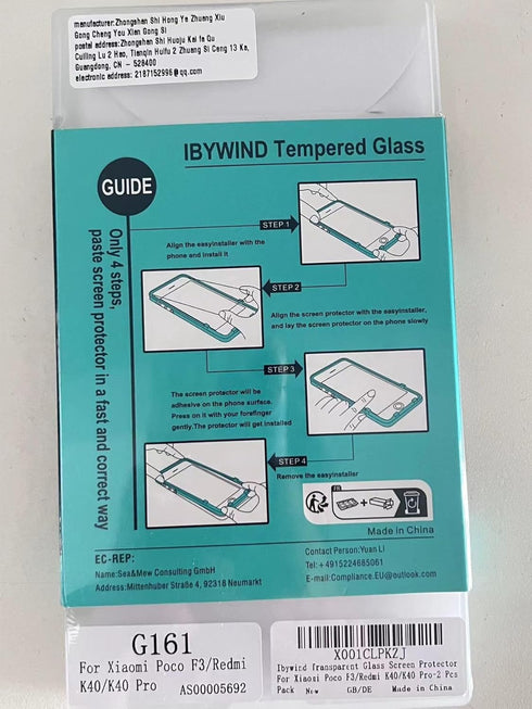 Ibywind Screen Protector For Xiaomi Poco F3/Redmi K40/K40 Pro,with 2Pcs Tempered Glass,1Pc Camera Lens Protector,1Pc Backing Carbon Fiber Film [Fi...