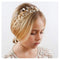 SWEETV Flower Girl Headband for Wedding, Baby Girl Flower Pearl Hair Piece, Gold Headpiece for Birthday Party, Photography...