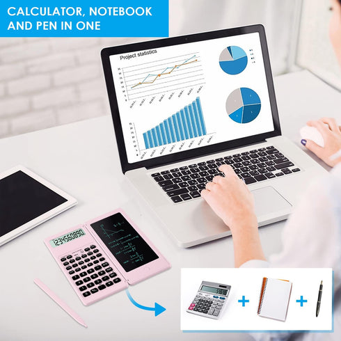 Scientific Calculators for Students, 10-Digit Large Screen, Math Calculator with Notepad, Classroom Must Haves for Middle High School Supplies & C...