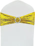 Sequin Chair Sashes Stretch Chair Bands Spandex Polyester Bows for Party Hotel Wedding Banquets Decoration -Gold 6 Pcs...