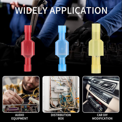 120 Pcs Spade Connectors Kit, Nylon 22-10 Gauge Male and Feamal Spade Terminal Connectors, Quick Disconnect Fully Insulated Nylon Wire Connectors ...
