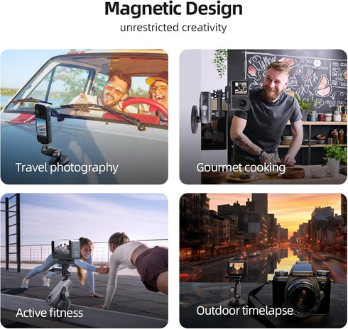 TELESIN Magnetic Mount Magnet Metal Mounts Accessories for Action Camera, 360 Quick Release Car Holder Attach for GoPro Max Hero 12 11 10 9 8 7 6 ...