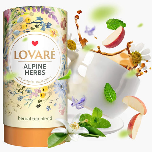 LOVARE Alpine Herbs Loose Leaf Tea 80 g - Made in Ukraine – Lemongrass, Chamomile Flowers, Rose Hips, Orange Peel and Blossom, Blackberry Leaves, ...