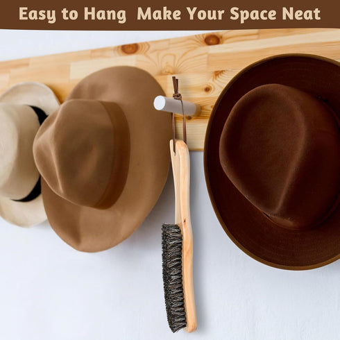 2PCS Felt Hat Brush, Felt Hat Cleaner with Horsehair Brush and Sponge Brush, Cowboy Hat Cleaner Easily Removes Dust Fuzz and Lint for Shoes Hats a...