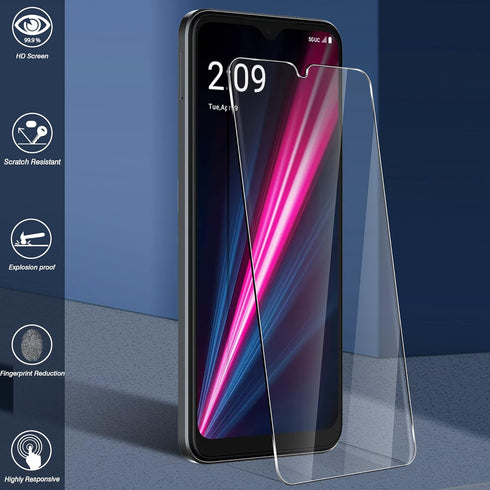 Orzero (4 Pack) Compatible for T-Mobile REVVL 6x Pro 5G / REVVL 6 Pro 5G Tempered Glass Screen Protector, Protector De Pantalla 2.5D Arc Edges 9H ...