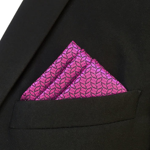 S&W SHLAX&WING Mens Tie Luxury Neckties Fuschia Solid Matching Pocket Square...