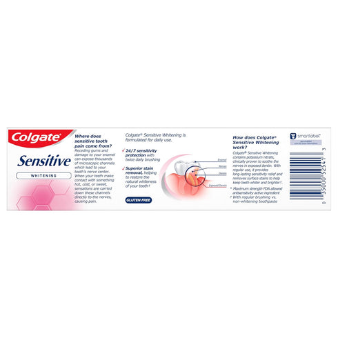 Colgate Sensitive Toothpaste, Whitening - Fresh Mint Gel Formula - 6 Ounce, 1 Pack...