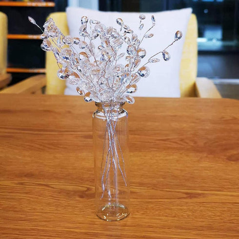 Fityle 50pcs Crystal Bud Branches Artificial Flower Twigs for Wedding Party Home Decor Floral Crafts - White, 15cm...