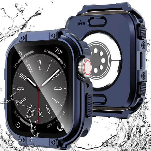 Wingle Rugged Waterproof Case for Apple Watch 45mm Series 9 8 7 Screen Protector with Tempered Glass, 2 in 1 Military Grade 360 Full Protective Bu...