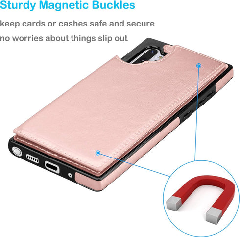 Tekcoo Galaxy Note 10 Plus Wallet Case, Minimalist Luxury PU Leather ID Cash Credit Card Holder Slots Magnetic Closure Kickstand Folio Flip Slim P...