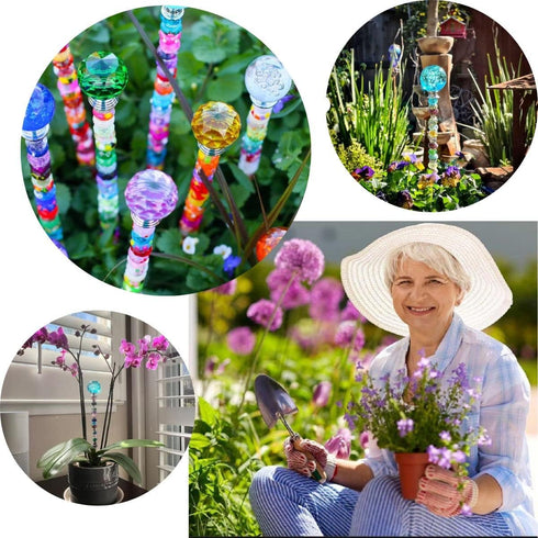 Beaded Garden Stakes, Garden Stake Crafts for Kids, Fairy Garden Stakes Accessories with Beads, Fairy Sticks for Garden Craft Supplies, Garden Art...