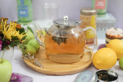 Teabloom Dublin Glass Teapot – Premium Borosilicate Glass with Removable Stainless Infuser – Stovetop Safe – Ideal for Loose Leaf Tea – Tea for Tw...