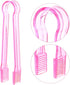 10 Pcs Plastic Buffet Serving Tongs, Clear Pink Kitchen Tongs Mini Serving Utensil Tongs for Food Ice Salad Buffet Barbecue Cookies, 6.3 Inches...