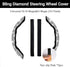 CAR PASS Bling Diamond Segmented Steering Wheel Cover with Crystal Rhinestones, 2PCS Wheel Protector Non-Slip Cute Car Accessories Universal Fit D...