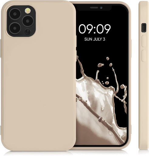 kwmobile Case Compatible with Apple iPhone 12 / iPhone 12 Pro Case - Slim Protective TPU Silicone Phone Cover - Mother of Pearl...