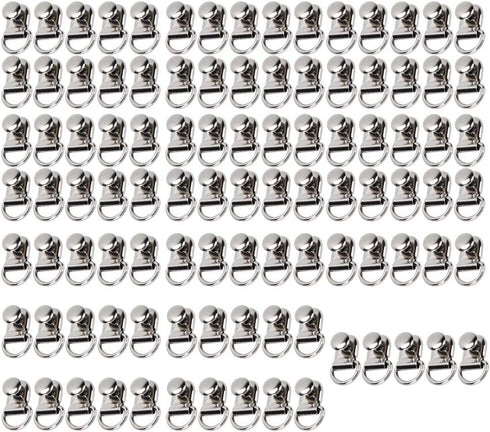 100 Sets Shoelace Hooks, Shoe Boot Laces Hooks Metal Stud Fasteners D Ring Eyelet Buckles with Rivets for Hiking Boots Repair Leather Boot Shoes...