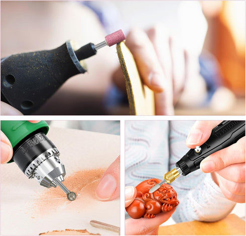 Diamond Burr Set for Dremel, Rotary Tool Grinding Cutting Wheel Stone Glass Tile Jewelry Engraving Rock Etching Masonry 1/8” Die Grinder Carving C...