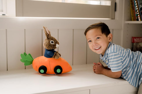Animal Adventure | Peter Rabbit and Flopsy | Collectible 11" Singing Plush Peter Rabbit Driving a Carrot Car...