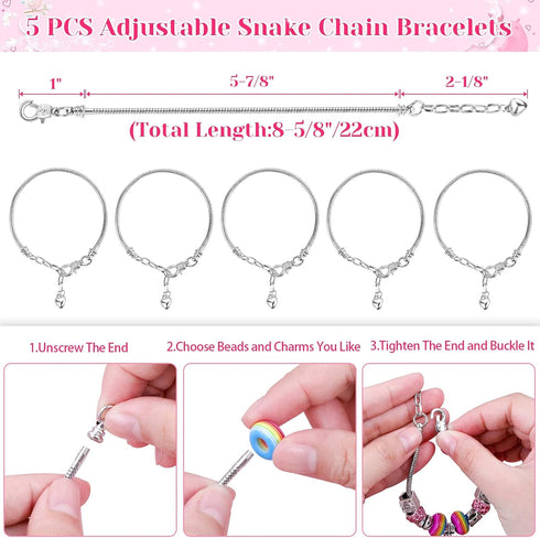 Acejoz 85 Pcs Charm Bracelet Making Kit, DIY Charm Bracelets Beads for Adults and Beginner Jewelry Making Kit...