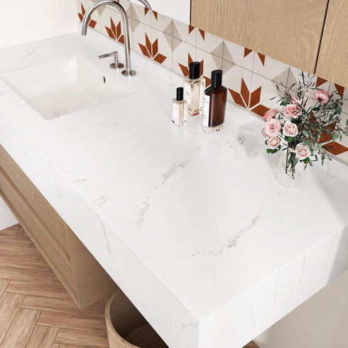 Matte Marble Contact Paper for Countertop Peel and Stick Countertops Waterproof White Contact Paper for Cabinets Granite Wallpaper for Counter Top...