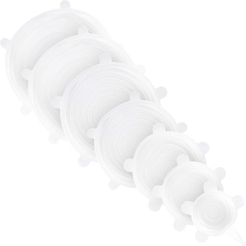 Modfamily Silicone Stretch Lids (7 pack, includes EXCLUSIVE XL SIZE), Reusable, Durable & Expandable to Fit Many Container Sizes & Shapes. Superio...