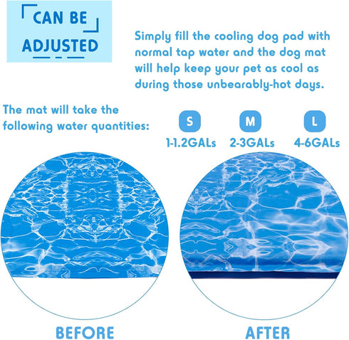 Dog Cooling Mat Pet Cooling Chill Pad Cool Blanket Water Injection Durable Cooling Dog Bed Mats for Extra Large Dogs Cats for Kennels Crates Beds ...