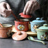VanEnjoy Traditional China Retro Hand Painted Flower Ceramic Round Sugar Spice Containers Porcelain Jar with Spoon Round Condiment...