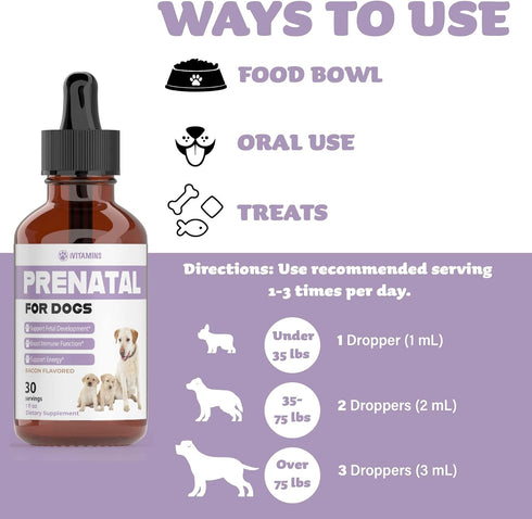 Dog Prenatal Vitamins | Prenatal Vitamins for Dogs | Includes Vitamin B Complex & Vitamin C | Dog Essentials | Whelping Supplies | Prenatal Dog Vi...