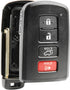 Smart Key Fob Keyless Entry Remote Shell Case & Pad fits Toyota Highlander Venza 2008-2016 ( HYQ14AAB, HYQ12ACX, HYQ14AEM)...