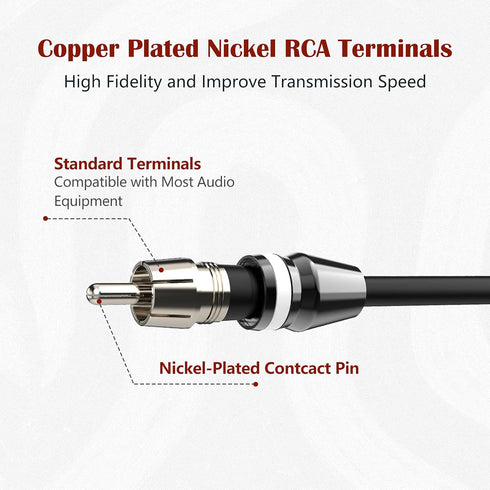 1ft 2 Female to 1 Male Nickel Plated RCA Y Adapter Splitter Connector Cable (2 Pack)...