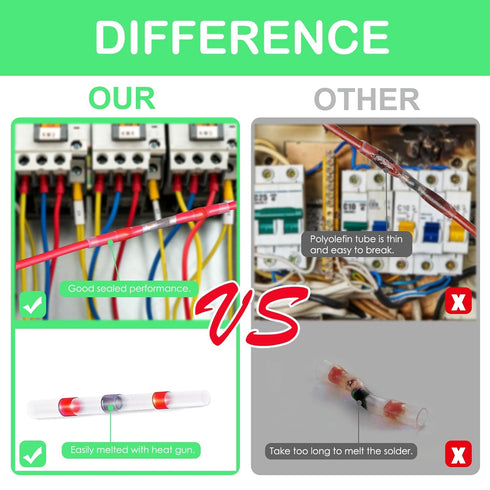 400pcs Solder connectors with Heat Shrink Waterproof Electrical Docking Joints for Sealing Wire Connections. DIY Electrical Connection Wiring and ...
